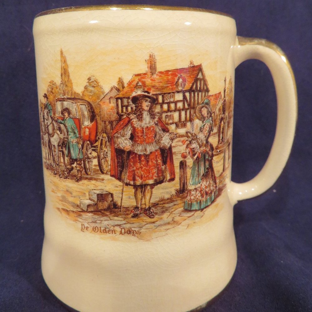 Vintage SANDLAND Ware Ye Olden Days Mug 8 oz. capacity (130C)